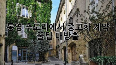 통영 추도리에서 중고차 계약? 꿀팁 대방출! 🚗💨
